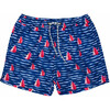 Sustainable Comfort Lined Drawstring Swim Short, Sailboat Rock - Swim Trunks - 1 - thumbnail