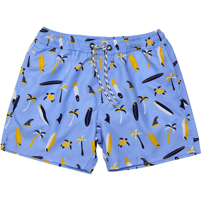Sustainable Comfort Lined Drawstring Swim Short, Turtle Break