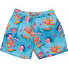 Sustainable Comfort Lined Drawstring Swim Short, Kaleido Fish - Swim Trunks - 1 - thumbnail