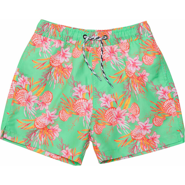 Sustainable Comfort Lined Drawstring Swim Short, Coastal Shells