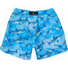 Sustainable Comfort Lined Drawstring Swim Short, Jawsome Waves - Swim Trunks - 2 - thumbnail