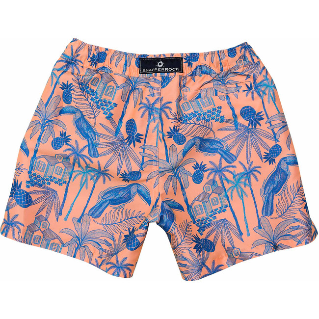 Sustainable Comfort Lined Drawstring Swim Short, Tropicana Vacay