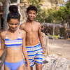 Sustainable Comfort Lined Drawstring Swim Short, Tropicana Stripe - Swim Trunks - 4 - thumbnail