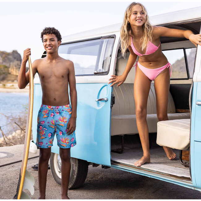 Sustainable Comfort Lined Drawstring Swim Short, Kaleido Fish - Swim Trunks - 4