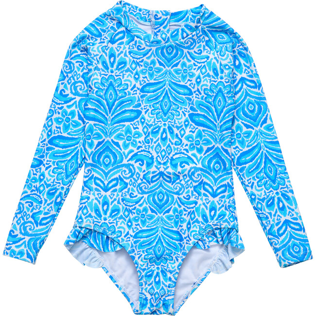 Santorini Blue LS Surf Suit - One Pieces - 1