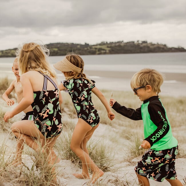 Sustainable LS Rash Top, Green Black - Rash Guards - 5