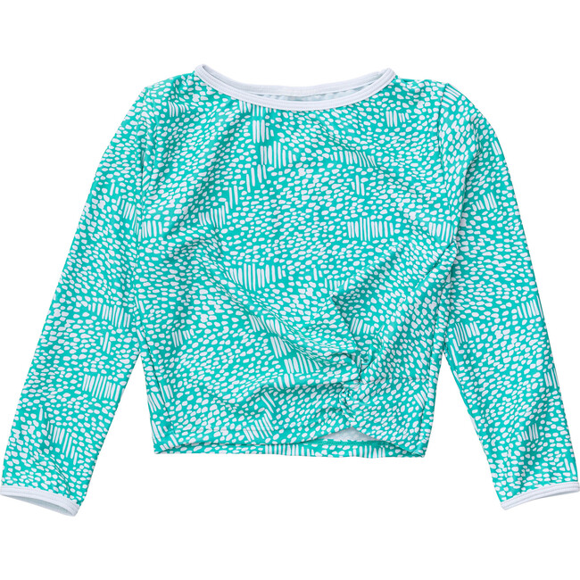 Spot Long Sleeve Wrap Crop Topm, Spearmint