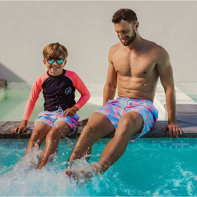 Surf School LS Rash Top, Navy Coral