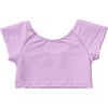 Rib Crop Short Sleeve Rash Top, Lavender - Rash Guards - 3 - thumbnail