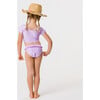 Rib Crop Short Sleeve Rash Top, Lavender - Rash Guards - 6 - thumbnail