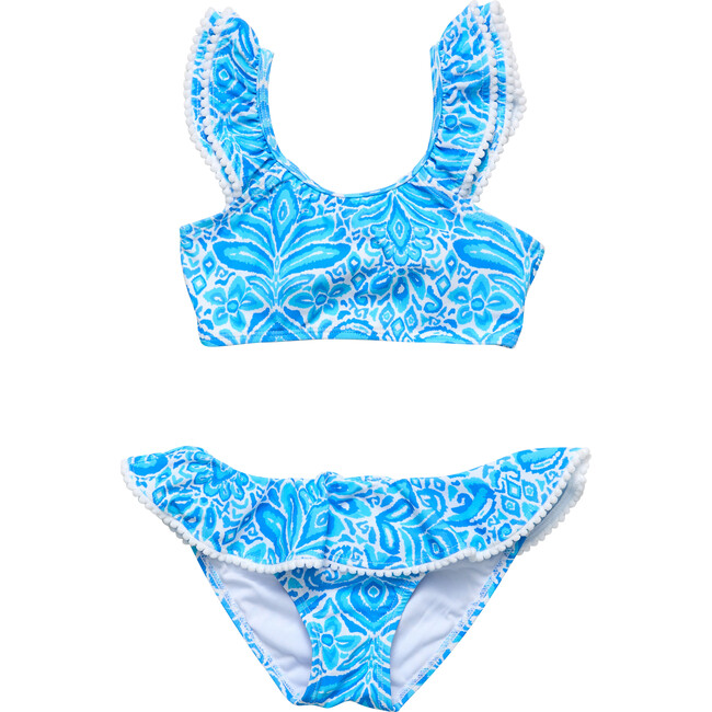 Santorini Blue Frill Crop Bikini