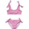 Raspberry Stripe Tie Crop Bikini - Two Pieces - 1 - thumbnail