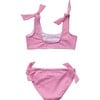 Raspberry Stripe Tie Crop Bikini - Two Pieces - 3 - thumbnail