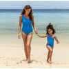 Marine Blue One Shoulder Swimsuit - One Pieces - 2