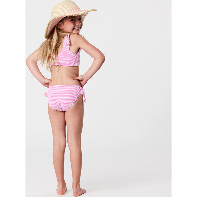 Raspberry Stripe Tie Crop Bikini - Two Pieces - 7
