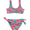 Geo Melon Sustainable Knot Front Bikini - Two Pieces - 3 - thumbnail