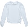 White Rouched LS Rash Top - Rash Guards - 1 - thumbnail