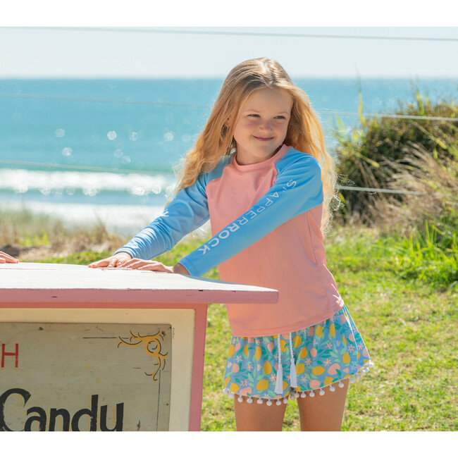 Peach Colorblock LS Rash Top