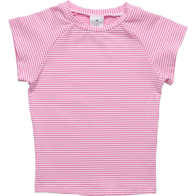 Raspberry Stripe  SS Rash Top