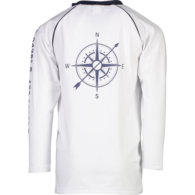 Compass White Long Sleeve Rash Top
