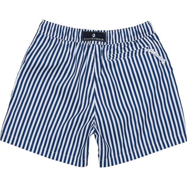 Denim Stripe Comfort Lined Swim Short - Swim Trunks - 3