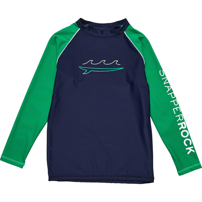 Navy Wave LS Rash Top