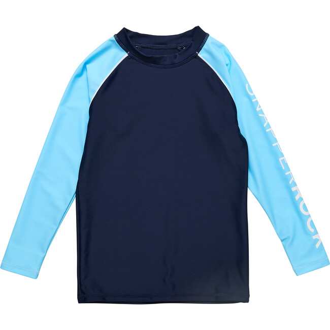 Navy Light Blue Sleeve LS Rash Top