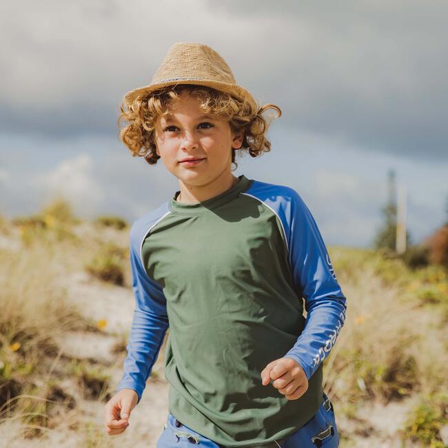 Olive Blue Sleeve LS Rash Top