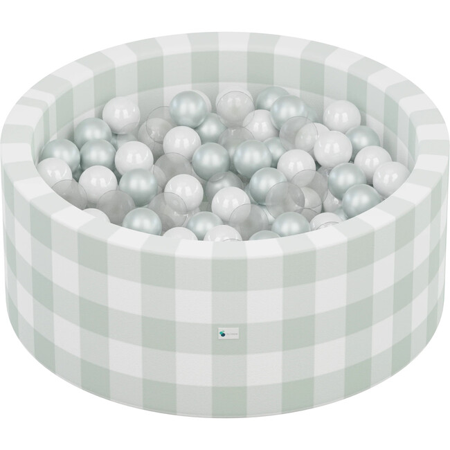 Gingham Sage Ball Pit + 200 Pit Balls (75 Pearl, 75 White, 50 Clear) - Ball Pits - 1