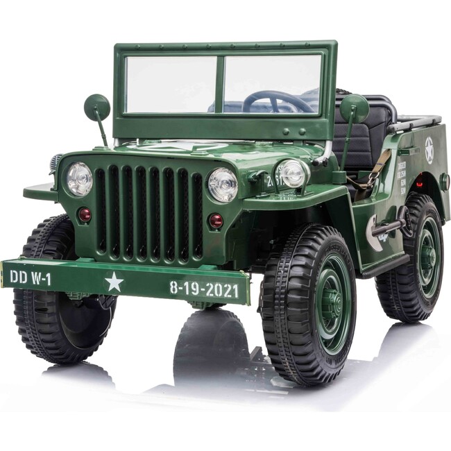 24V Military Willy Jeep 3 Seater Electric Ride on (Green)