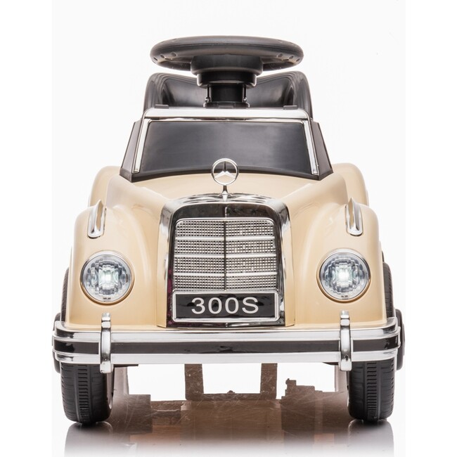 6V Mercedes Benz 300S 1 Seater Mini Ride-On Car for Kids (Beige) - Ride-Ons - 3