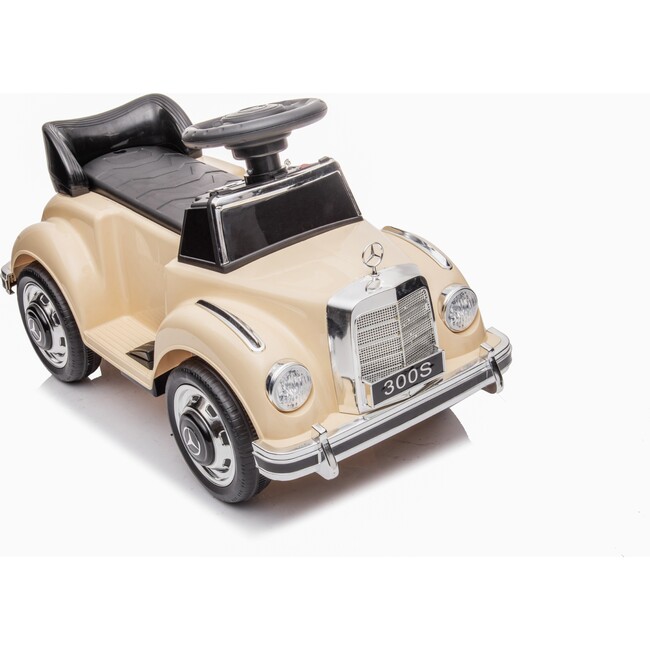 6V Mercedes Benz 300S 1 Seater Mini Ride-On Car for Kids (Beige) - Ride-Ons - 5