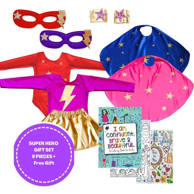 Ultimate Superhero Costume Gift Set, Red Pink