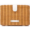 Insulated Small Wicker Snack Clutch, Dark White - Lunchbags - 1 - thumbnail
