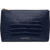 Insulated Small Snack Pouch, Navy Croc - Lunchbags - 1 - thumbnail