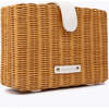 Insulated Small Wicker Snack Clutch, Dark White - Lunchbags - 2
