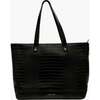 Vegan Leather Work Tote Bag with Removable Insulated Pouch, Black Croc - Bags - 1 - thumbnail