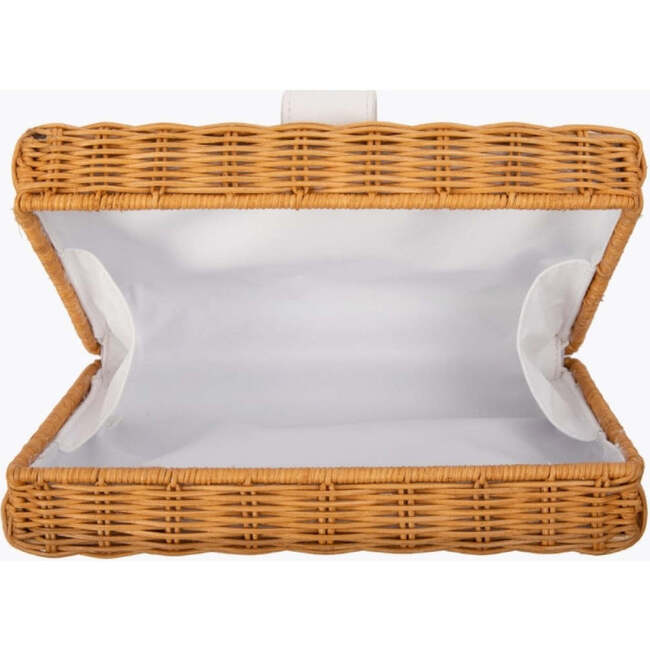 Insulated Small Wicker Snack Clutch, Dark White - Lunchbags - 3