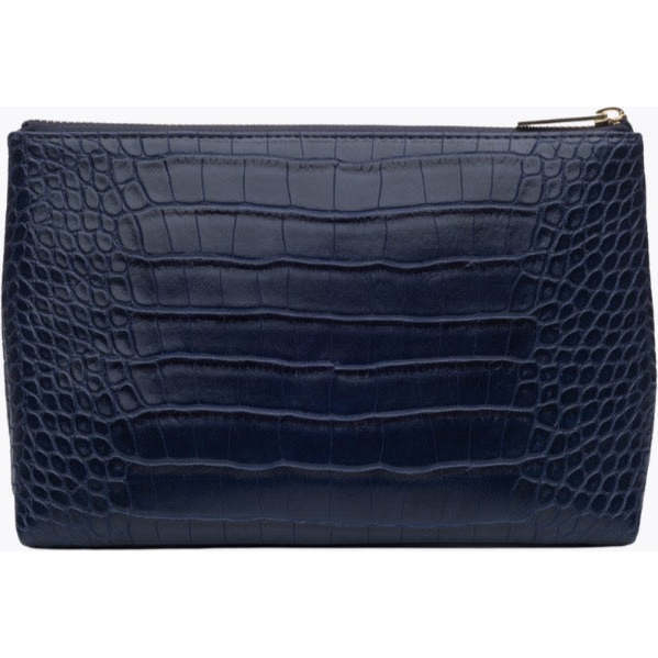 Insulated Small Snack Pouch, Navy Croc - Lunchbags - 3
