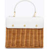 Mini Insulated Hand-Woven Wicker Lunchbox, Dark White - Lunchbags - 3