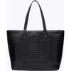 Vegan Leather Work Tote Bag with Removable Insulated Pouch, Black Croc - Bags - 3