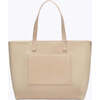 Vegan Leather Work Tote Bag with Removable Insulated Pouch, Cream - Bags - 3