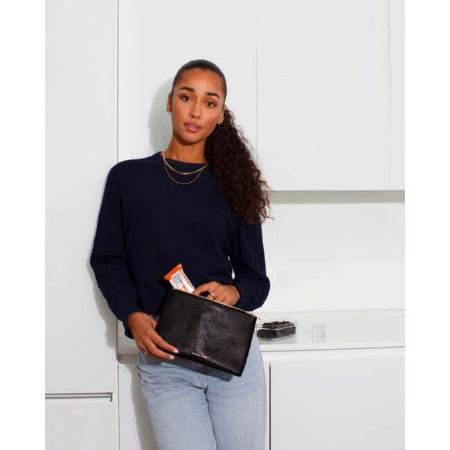 Insulated Small Snack Pouch, Cream Croc - Lunchbags - 6