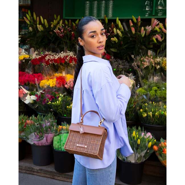 Mini Insulated Hand-Woven Wicker Lunchbox, Brown - Lunchbags - 6