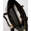 Vegan Leather Work Tote Bag with Removable Insulated Pouch, Black - Bags - 4