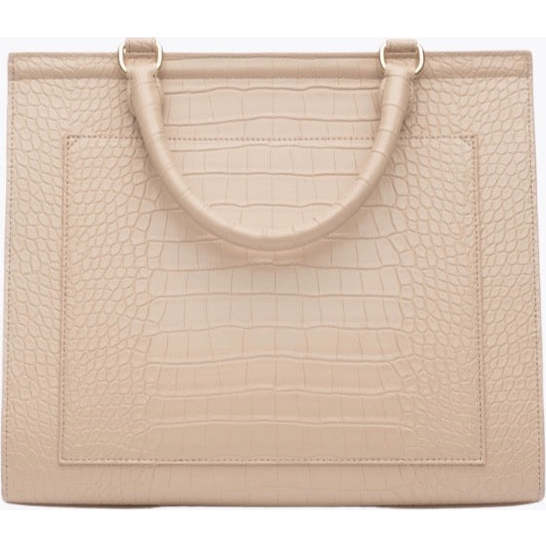 Large, Insulated, Chic Lunchbox, Cream Croc - Lunchbags - 3