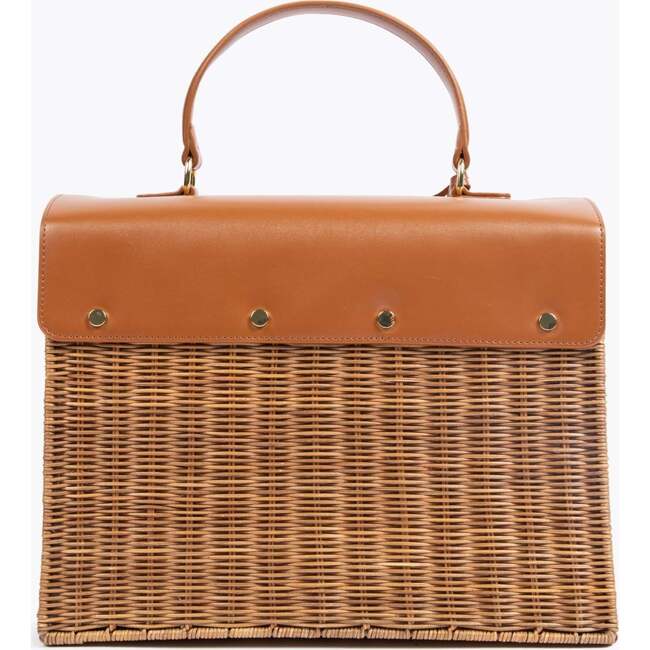 Large, Insulated, Hand-Woven Wicker Lunchbox, Brown - Lunchbags - 3