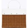Large, Insulated, Hand-Woven Wicker Lunchbox, Dark White - Lunchbags - 3