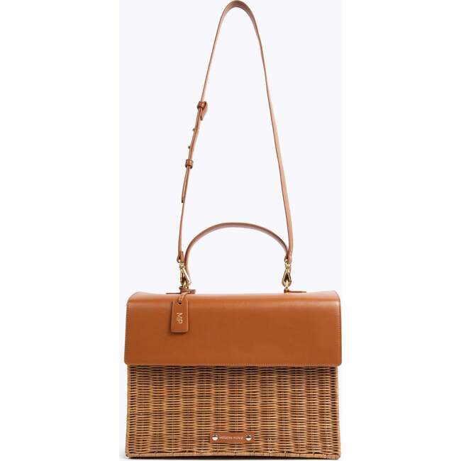 Large, Insulated, Hand-Woven Wicker Lunchbox, Brown - Lunchbags - 4