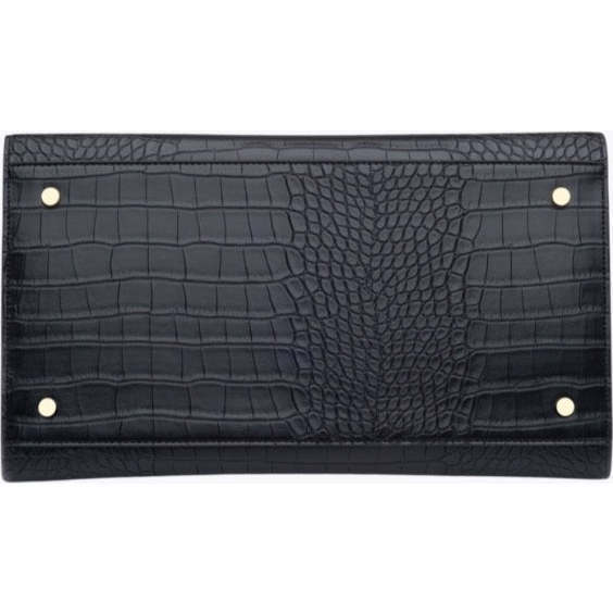 Large, Insulated, Chic Lunchbox, Black Croc - Lunchbags - 4